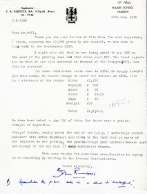 Letter from John Ruddock, Secretary of the Limerick Music Association to Mervyn Wall, Secretary of the Arts Council.